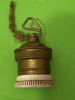 Porcelán betétes,antik,sárgaréz lámpa-foglalat Hátha gyűjti valaki.