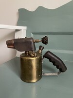 Antik sárgaréz benzines forrasztólámpa – Vintage gyűjtői darab / dekoráció