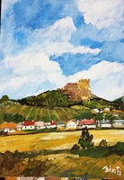 Festmény (02/30) - BÁNFI  : SIROKI VÁR (olaj, karton, 50x35  cm)