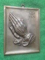Albrecht Dürer évfordulós fém relief (1971 ) : Imádkozó kezek