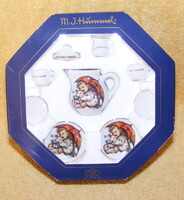 Hummel Reutter porcelán mini teás készlet babaház, baba dekoráció, kellék