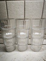 Retro üveg pohár, rakásolható üdítős pohár 9 db  eladó!