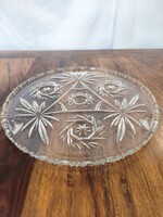 Retro üveg tortatál – Csillag- és örvénymintás lapos tortalap (29,5 cm)