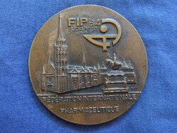 Kiss László György: FIP '84 Budapest - jelzett bronzplakett, 90 mm