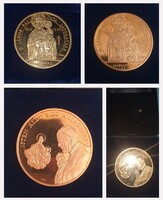 II.János Pál pápa 1991 - aranyozott emlékérem dobozában