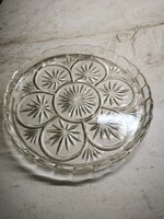 Retro üveg kerek kínáló, asztalközép kínáló tálca  eladó!