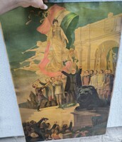 Antik 1848- As  stílusú Kossuth Lajos kép ritkaság . Videó ! 95  X  63 cm