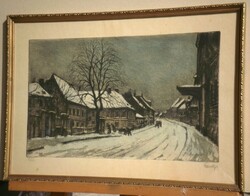 (N) Élesdy István (1912-1987) : Tél - Országház utca a Várban