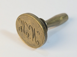 Antik réz, monogramos viasz pecsétnyomó