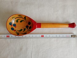 Khokhloma 22 - Fakanál Orosz népművészet Hohloma Xохлома fa kanál kézi festés retro