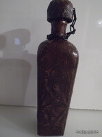 ÜVEG - BŐRBORÍTÁS  MIGUEL DE CERVANTES  KÉPÉVEL - IDÉZETÉVEL  - 0,5 l - RÉGI