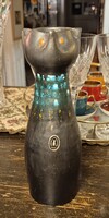Art deco váza kézzel festett (macska) 22,5cm