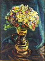 2A335 Merényi Rudolf : Vadvirágok korsóban 40 x 30 cm