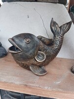 Vízköpő csobogó szökőkút Hal Ponty Kültéri Fagyálló bronz os Japán kerti tó szobor horgász ajándék