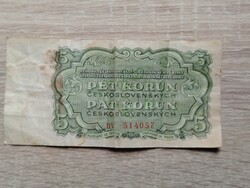5 korona, 100, 1000, 10000, pengő, egyben.
