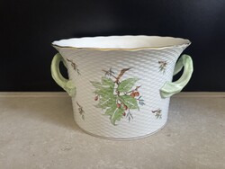 Herendi porcelán óriás kaspó – Hecsedli (Csipkebogyó) mintával