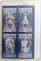 ND3241-4IIns  / NDK 1989 Meisseni porcelán bélyegsor postatiszta ívsarki négyesblokk