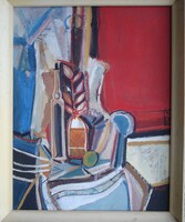 Misch Ádám - Csendélet, olaj, vászon, 71x54 cm