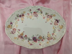 NAGY MÉRETŰ! 37 CM Zsolnay porcelán pillangó mintás ovális sültes tálalótál hibátlan