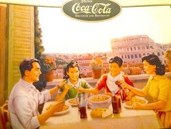 Retro COCA COLA gyorséttermi étkező tálca/ tányár alátét, fólázott A/3 RÓMA COLOSSEUM