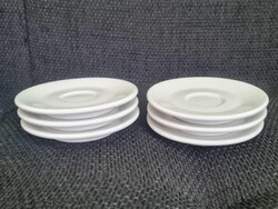 6 db hibátlan, vastag falú fehér  porcelán eszpresszó csészealj (12 cm)