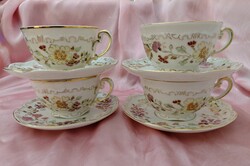 Zsolnay pillangó mintás porcelán teás csésze + alj hibátlan