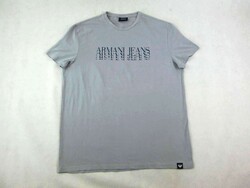 EREDETI ARMANI JEANS (2XL / 3XL) RÖVID UJJÚ FÉRFI SZÜRKE RUGALMAS PÓLÓ