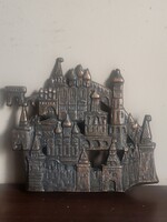 Retro Szovjet Fém Falikép / Relief – Moszkva Kreml (18x20 cm)