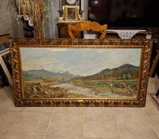 Obendorf Gusztáv Adolf pazar festménye! 150x80cm!