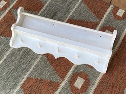 FEHÉR SZÍNŰ, KONYHAI FALI FA POLC, TÁLAS, FOGAS 77 CM