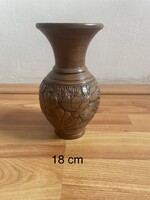 Eredeti antik / vintage jelzett korondi karcolt kerámia váza - 18 cm