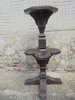 Ornately Carved Wooden Flower Stand, Pedestal