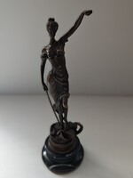 Justitia – Igazság allegóriája – bronz szobor márvány talpon – 25 cm