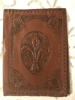 KÖNYVBORÍTÓ - MŰBŐR - DOMBORNYOMOTT  - KÉTOLDALÁN MINTA -35 x 23 cm -  RÉGI - OSZTRÁK