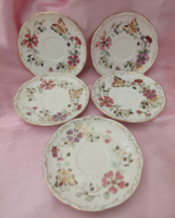 Hibátlan! Zsolnay porcelán pillangó mintás mokkás csésze alj