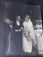 Régi nagyméretű fotó - Esküvői fotó az 1930-as /1940-es évekből