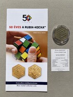 2024 50 éves a Rubik-kocka 3000 Forint színesfém emlékérme, certivel, prospektussal