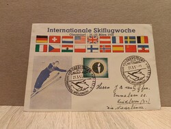 Internationale Skiflugwoche alkalmi bélyegzéses futott sportlap – Oberstdorf 1958
