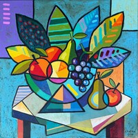 Kubista csendélet , 90x90 cm