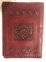 KÖNYVBORÍTÓ - MŰBŐR - DOMBORNYOMOTT  - KÉTOLDALÁN MINTA -36 x 24 cm -  RÉGI - OSZTRÁK