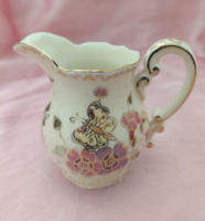 Zsolnay porcelán pillangó mintás mokkás tejkanna hibátlan