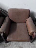 Retro barna műbőr fotel