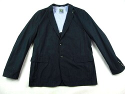EREDETI CALAMAR (XL / 2XL) NAGYON KOMOLY FÉRFI SÖTÉTSZÜRKE VÉKONY CSÍKOS SPORTZAKÓ