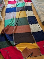 Kézi kötött ágytakaró- takaró,pléd  szines , vintage feeling ,patchwork