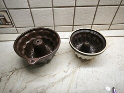 Kerámia , mázas sütőforma , kuglófsütő 2 db  eladó