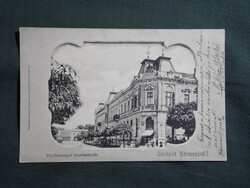 Képeslap,Körmend,Vas Zalamegyei Takarékpénztár látkép,Körmendi könyvnyomda kiadás,1902-