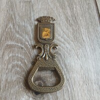 Érdekes régi koronás réz sörnyitó (9x3,8 cm)