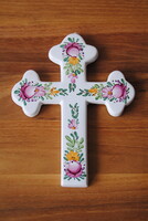 HIBÁTLAN PUSKÁR KERÁMIA NAGY (19 CM) FALI KERESZT BÉLAPÁTFALVI MINTÁVAL
