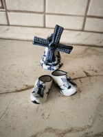 Holland porcelán dísztárgy, mini klumpa,szélmalom eladó