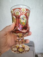Antik Biedermeier pohár kehely nagy méretű  18 cm